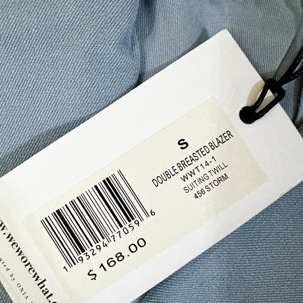 NWT- WeWoreWhat x Revolve Double Breasted Blazer Suiting Twill Storm - Picture 9 of 13